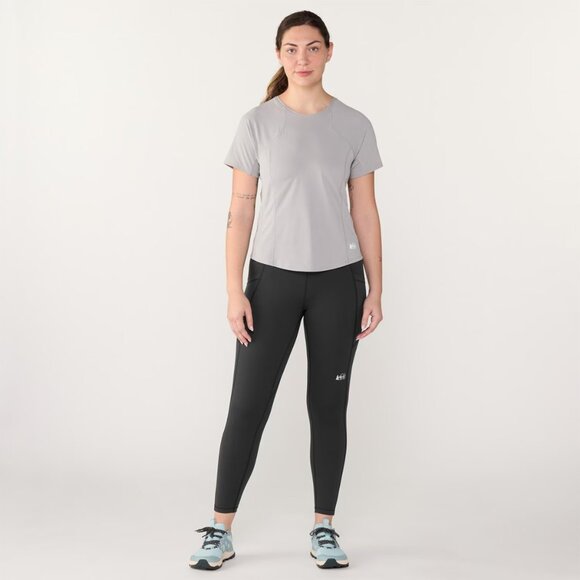 REI Co-op Swiftland 7/8 Running Tights Black High Rise Pockets Leggings small - Picture 1 of 9